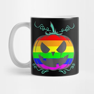 LGBT Gay Pride Halloween  Flag Scary Pumpkin Mug